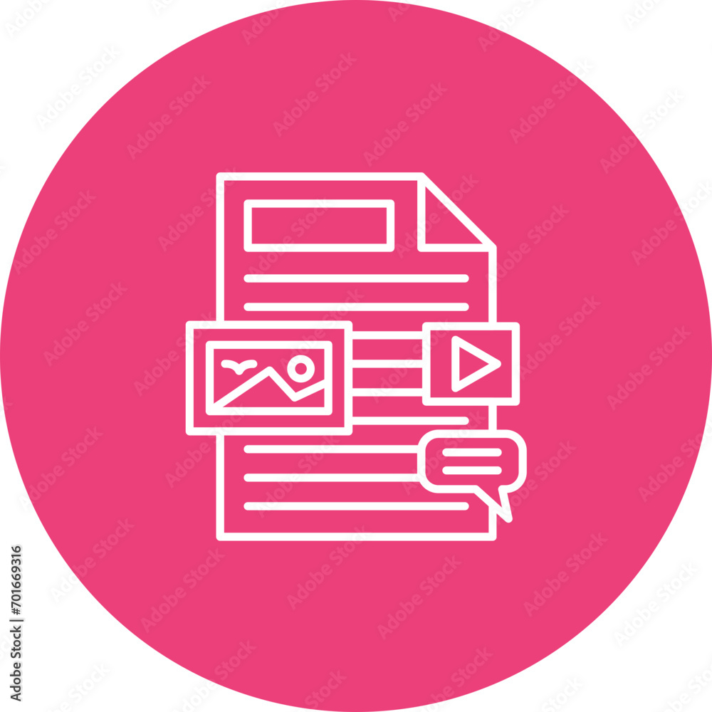 Unstructured Information Line Icon Unstructured Information Line Icon