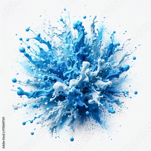 splash of blue watercolor on a white background