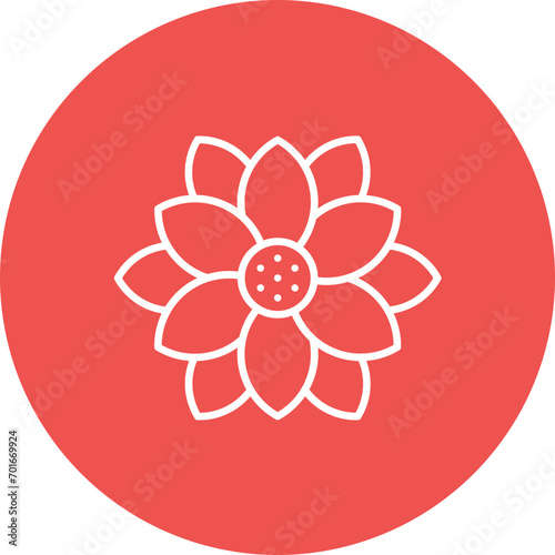 Poinsettia Line Icon