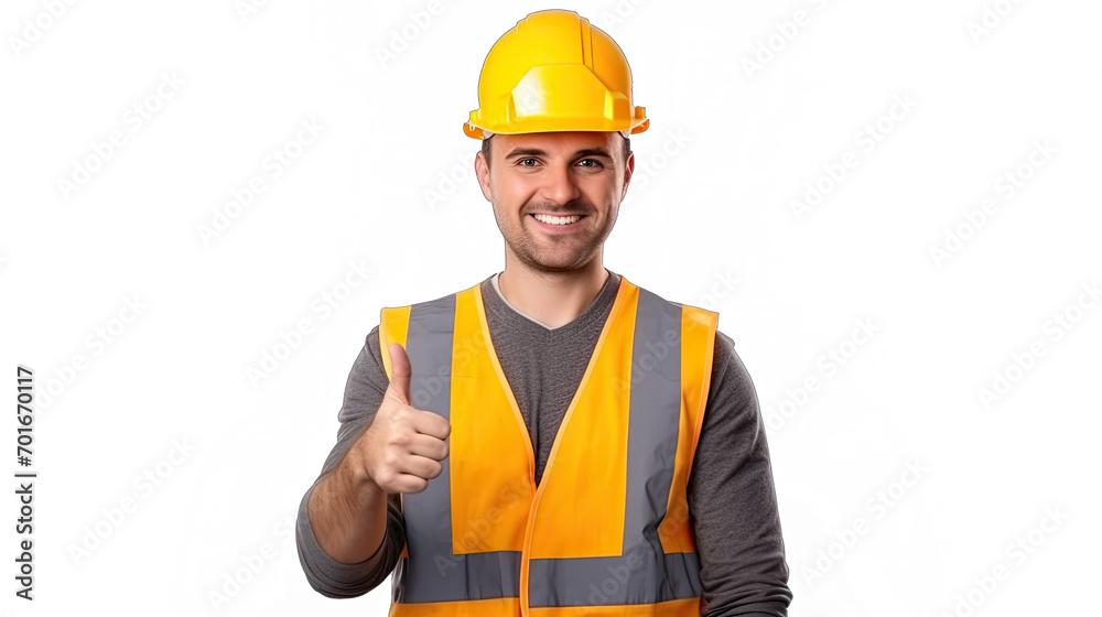 portrait of a worker on isolate transparency background, PNG