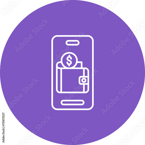 Mobile Wallet Line Icon