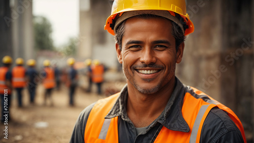 portrait of a smiling male construction worker