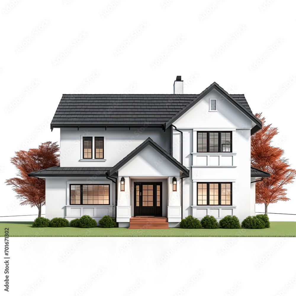 Modern house on isolate transparency background, PNG