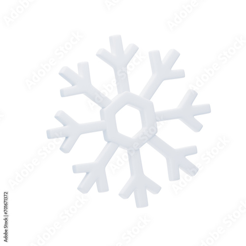 Frozen Filigree: Captivating 3D Snowflake Illustration. 3d illustration, 3d element, 3d rendering. 3d visualization isolated on a transparent background