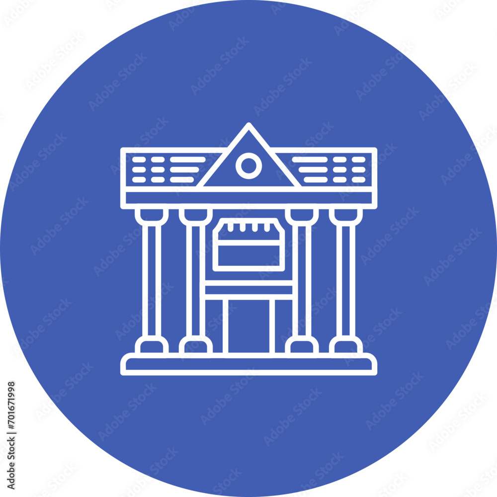 Naklejka premium Bank Line Icon