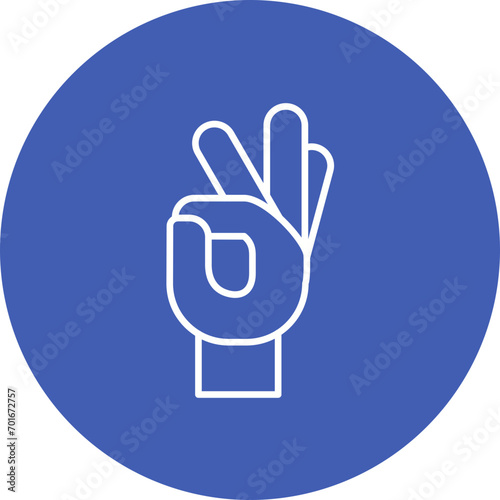 Okay Hand Sign Line Icon