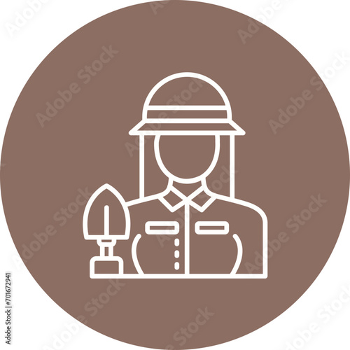 Archaeologist Female Line Icon
