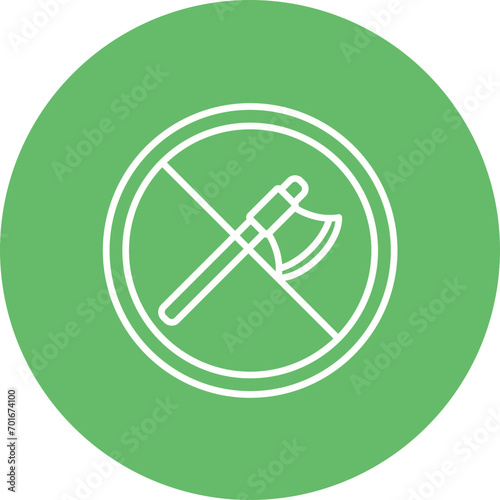 Stop Deforestation Line Icon