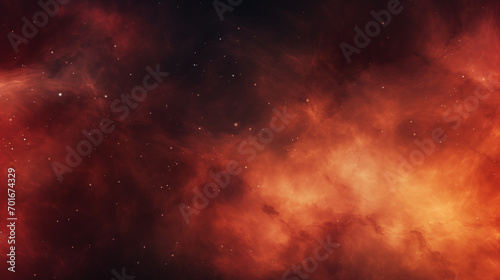 Nebula's Embrace : Background with red space clouds in the dark 