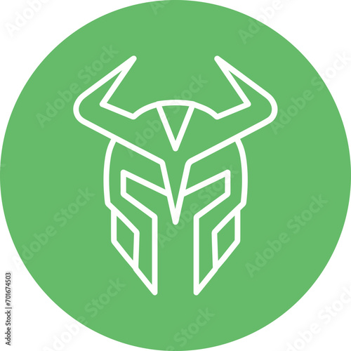 Viking Helmet Line Icon