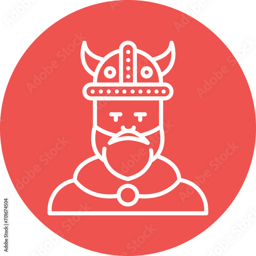 Viking Man Line Icon