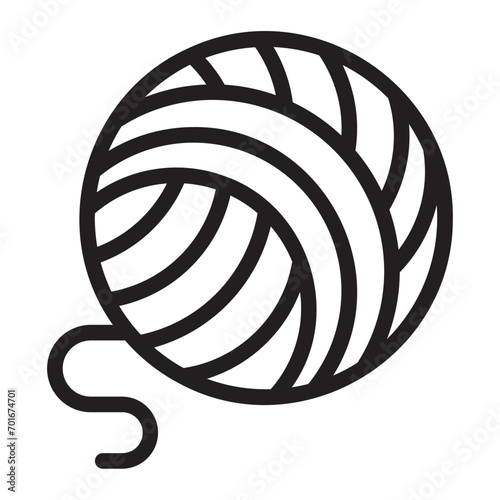 yarn ball line icon