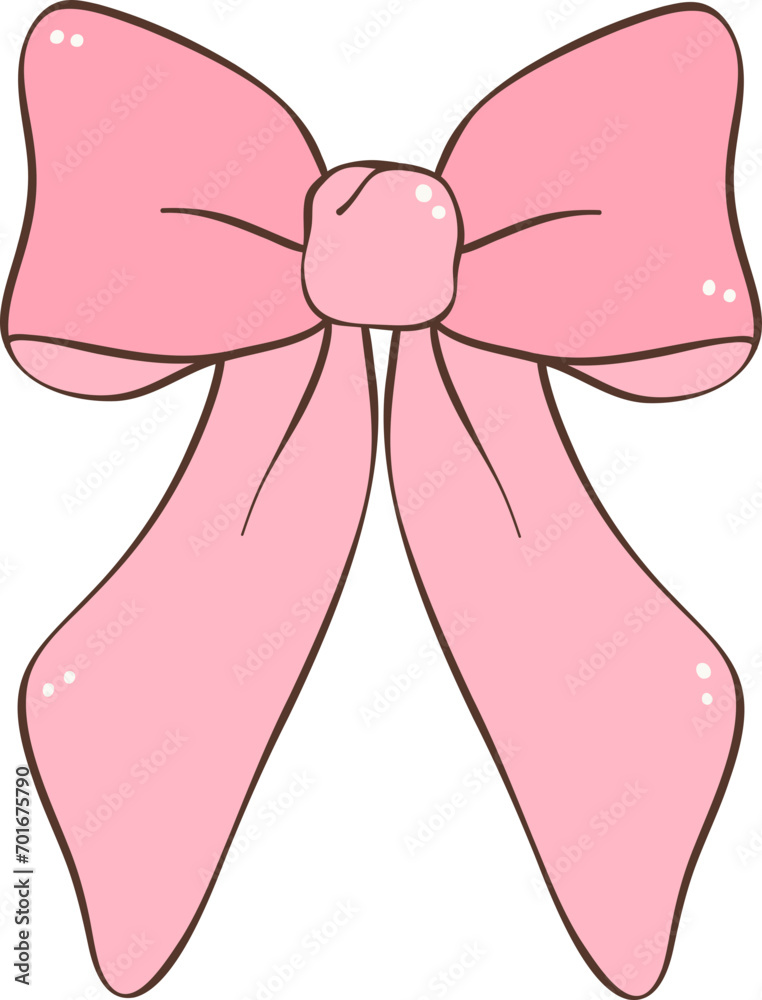 Pink Coquette ribbon bow doodle hand drawn Pink Coquette ribbon bow doodle hand drawn