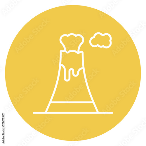 Volcano Eruption Line Icon