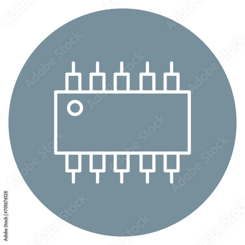 Integrated Circuit Line Icon