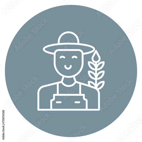 Farmer Line Icon