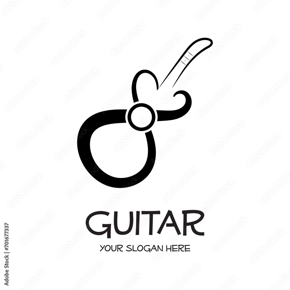 guitar logo template that is unique and simple guitar logo template that is unique and simple