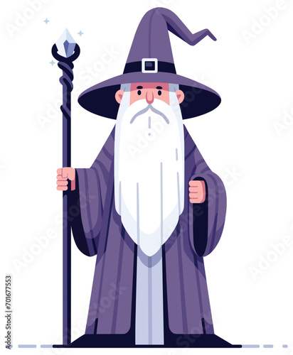Wizard on White Flat Design