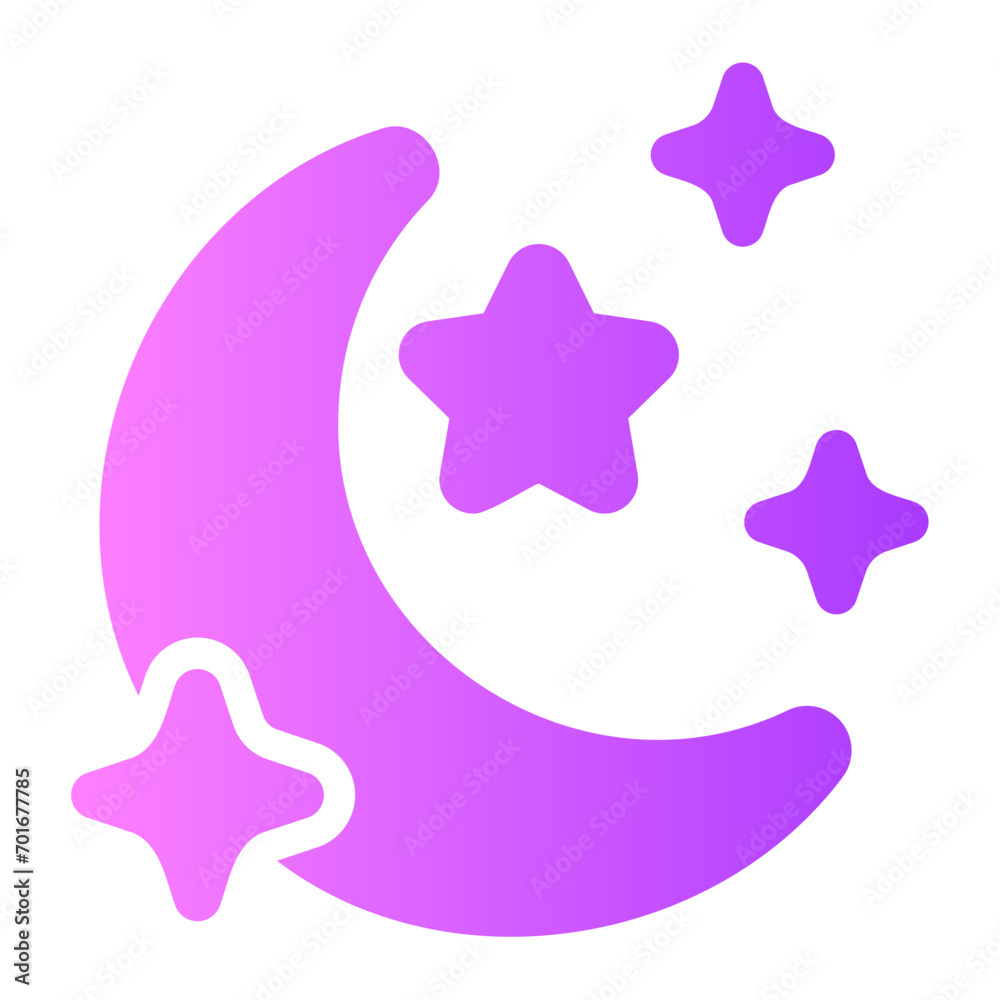 Obraz premium crescent moon gradient icon