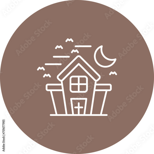 Haunted House Line Icon