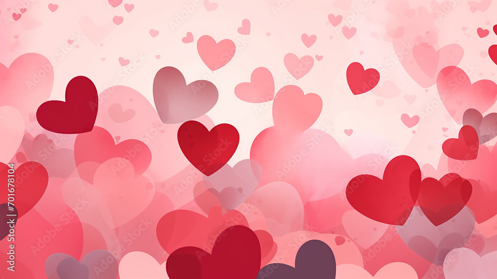 background light pink red hearts hand drawn