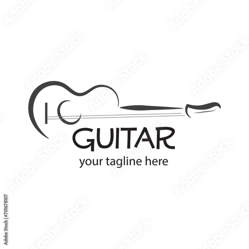 guitar logo template that is unique and simple