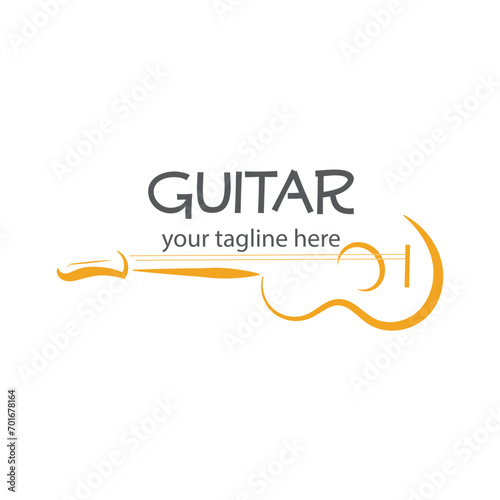 guitar logo template that is unique and simple