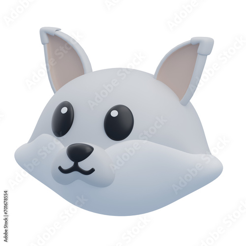 Frosty Fox Trot: Snow Foxes in 3D Illustration. 3d illustration, 3d element, 3d rendering. 3d visualization isolated on a transparent background photo