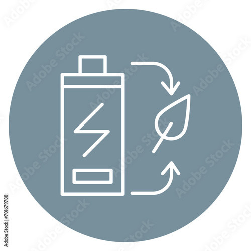 Battery Recycling Line Icon