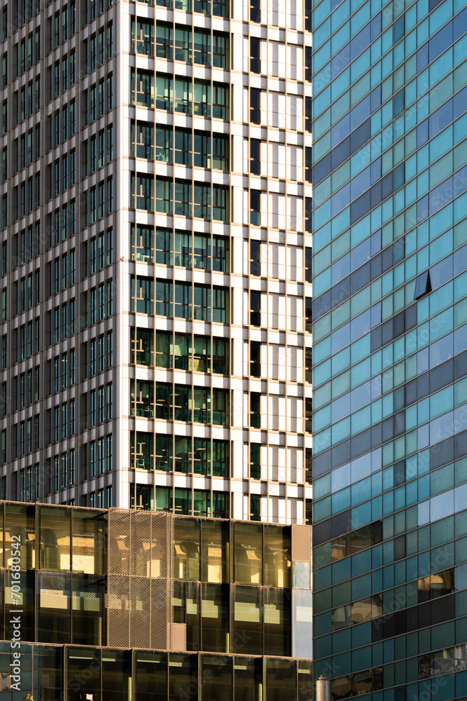 Facade of modern office buildings in Barcelona in Spain Facade of modern office buildings in Barcelona in Spain