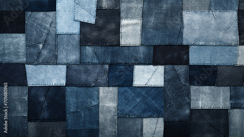 patchwork denim textures pattern background