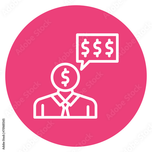 Greedy Banker Line Icon