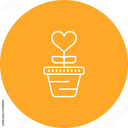 Hopeful Heart Line Icon