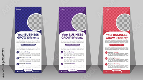 Professional Colorful business roll up banner stand template for corporate business marketing and advertising purpose, X banner 2024 Trending and modern design.
