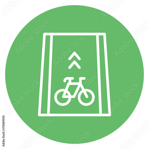 Bike Lane Line Icon