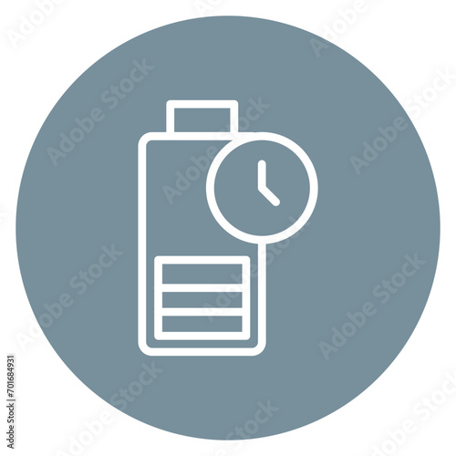 Battery Duration Line Icon