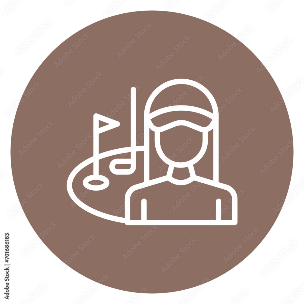 Golf Player Female icon vector image. Can be used for Golf. Golf Player Female icon vector image. Can be used for Golf.