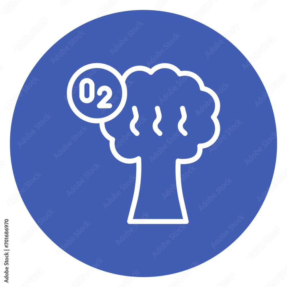 Oxygen Production icon vector image. Can be used for Rainforest.