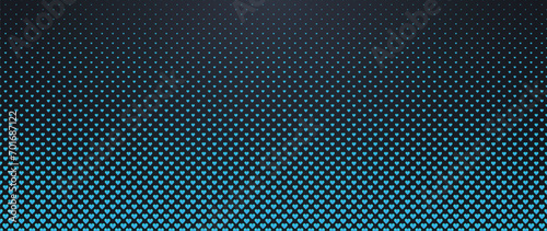 Blended blue heart on black for pattern and background, Pyramid 3D pattern background. Abstract geometric texture collection design. Vector illustration, 3D heart shapes background