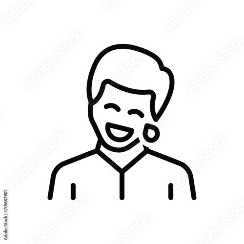 Black line icon for laugh  