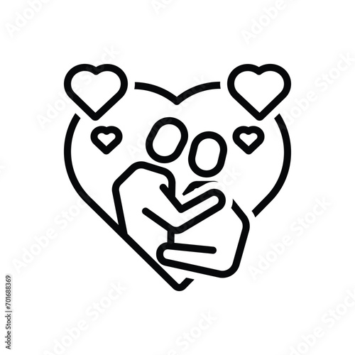 Black line icon for beloved 