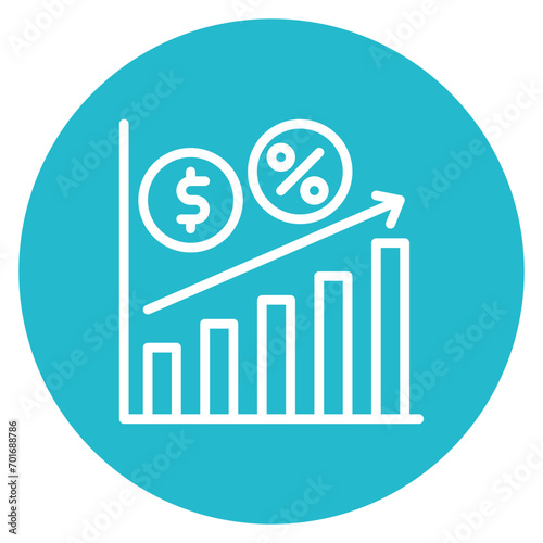 Floating Interest Rate icon vector image. Can be used for Credit And Loan.