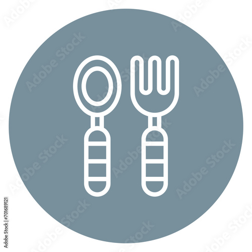 Baby cutlery icon vector image. Can be used for Maternity.