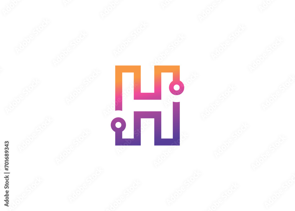 Letter H Technology vector monogram logo design template. Letter H molecule, Science and Bio technology Vector logo Letter H Technology vector monogram logo design template. Letter H molecule, Science and Bio technology Vector logo