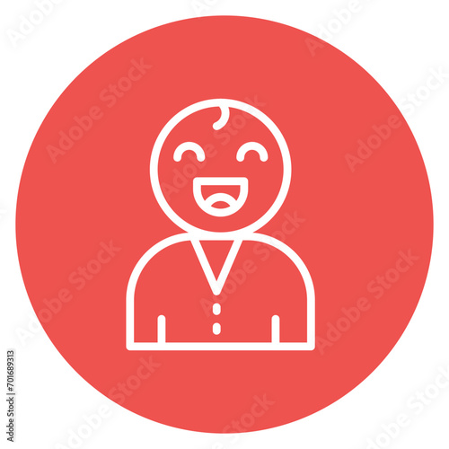 Laughing baby icon vector image. Can be used for Maternity.
