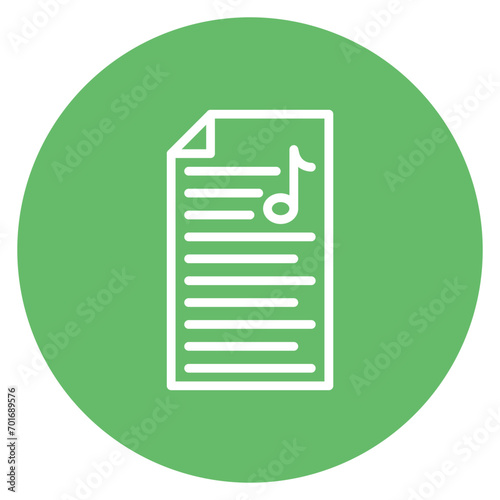 Lyrics icon vector image. Can be used for Artist Studio.