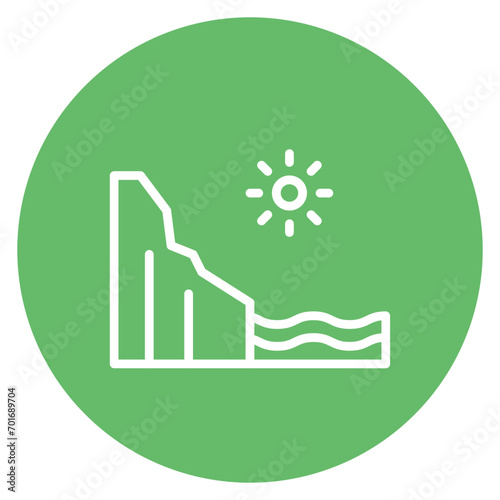 Cliff icon vector image. Can be used for Geography.