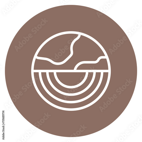 Earth Layers icon vector image. Can be used for Geography.