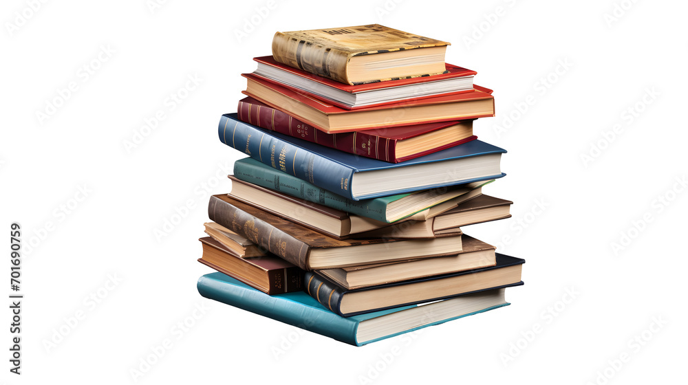 Stack of books, 3D rendering isolated on transparent background Stack of books, 3D rendering isolated on transparent background