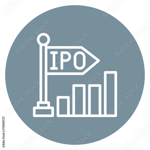 Initial Public Offer icon vector image. Can be used for Product Management.